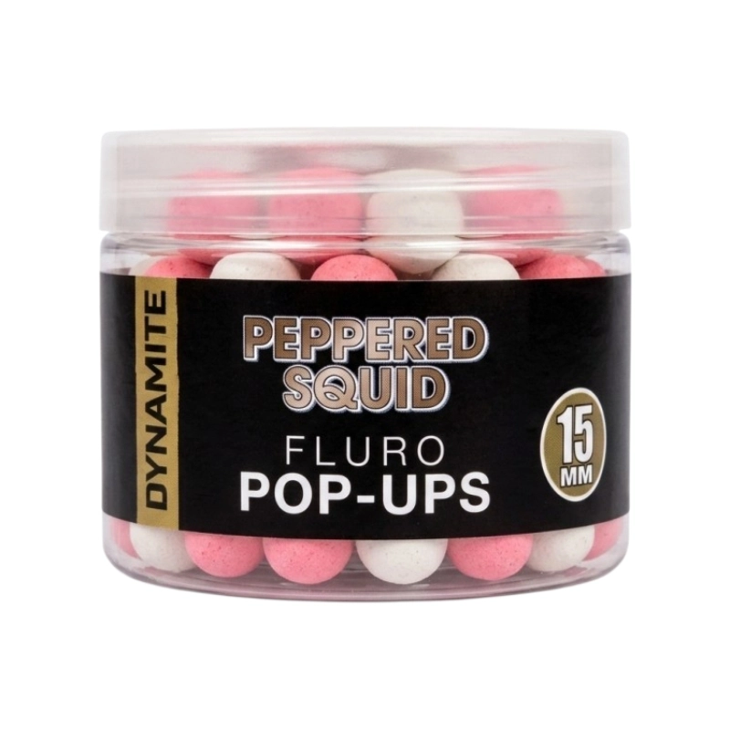 Dynamite Baits Peppered Squid Fluro Pop-Ups 15mm